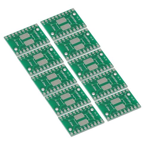 10Pcs SOP20 SSOP20 TSSOP20 to DIP20 Pitch 0.65/1.27mm IC Adapter PCB Board in Saudi Arabia