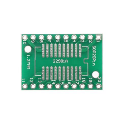 10Pcs SOP20 SSOP20 TSSOP20 to DIP20 Pitch 0.65/1.27mm IC Adapter PCB Board in Saudi Arabia