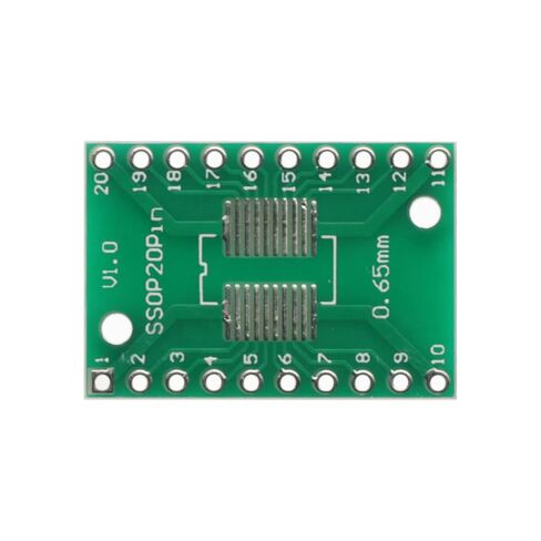 10Pcs SOP20 SSOP20 TSSOP20 to DIP20 Pitch 0.65/1.27mm IC Adapter PCB Board in Saudi Arabia