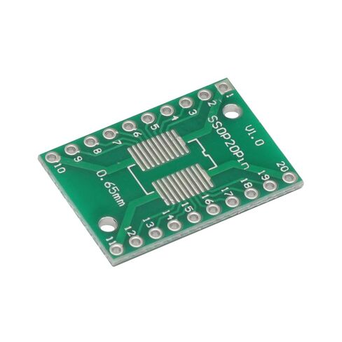 10Pcs SOP20 SSOP20 TSSOP20 to DIP20 Pitch 0.65/1.27mm IC Adapter PCB Board in Saudi Arabia