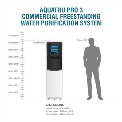 AquaTru Freestanding Model 3 Commercial Water Purification System | 7-Stage Reverse Osmosis (RO) with UV & Mineral Enhancement | موزع ساخن وبارد لدرجة حرارة الغرفة | جهاز استشعار حر اليدين in Kuwait