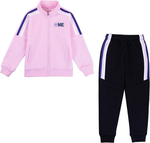 Girls Tracksuit 2 Piece Girls Outfits Full Zip Jacket and Jogger Set Sweatpants Athletic Clothes Sets in Saudi Arabia