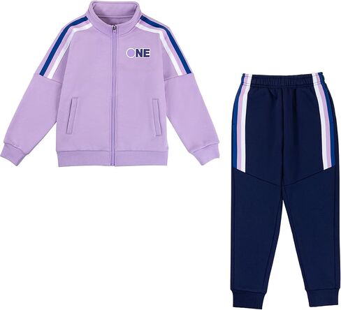 Girls Tracksuit 2 Piece Girls Outfits Full Zip Jacket and Jogger Set Sweatpants Athletic Clothes Sets in Saudi Arabia