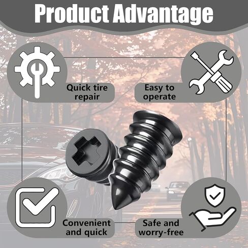 Tire Repair Rubber Nail Kit, Tire Repair Screws, Fast Self-Service Tool for Car, Truck, Motorcycle, Tractor (40Pcs) in Kuwait