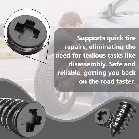 Tire Repair Rubber Nail Kit, Tire Repair Screws, Fast Self-Service Tool for Car, Truck, Motorcycle, Tractor (40Pcs) in Kuwait