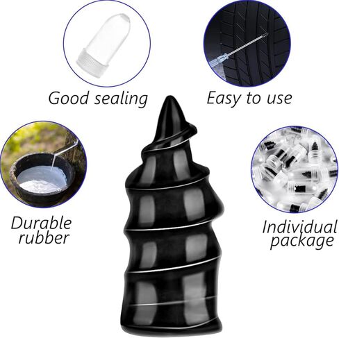 20Pcs Tire Repair Rubber Nails, Self-Vulcanizing Tire Repair Screws with Screwdriver, Universal Tubeless Tire Repair Kit for Car, Motorcycle, Truck, ATV, SUV in Kuwait