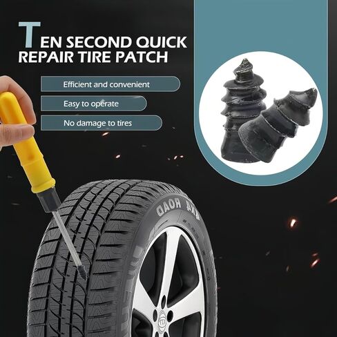 20Pcs Tire Repair Rubber Nails, Self-Vulcanizing Tire Repair Screws with Screwdriver, Universal Tubeless Tire Repair Kit for Car, Motorcycle, Truck, ATV, SUV in Kuwait