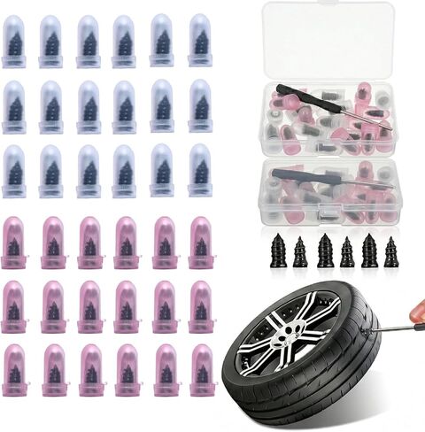 BESPORTBLE Tire Repair Rubber Nails Kit - 42pcs 2026 New Heavy Duty Vacuum Tire Repair Kit with Screwdriver, Screw-in Rubber Plug for Car Motorcycle Truck, Fast Self-Service Puncture Tool, 2 Sizes in Saudi Arabia