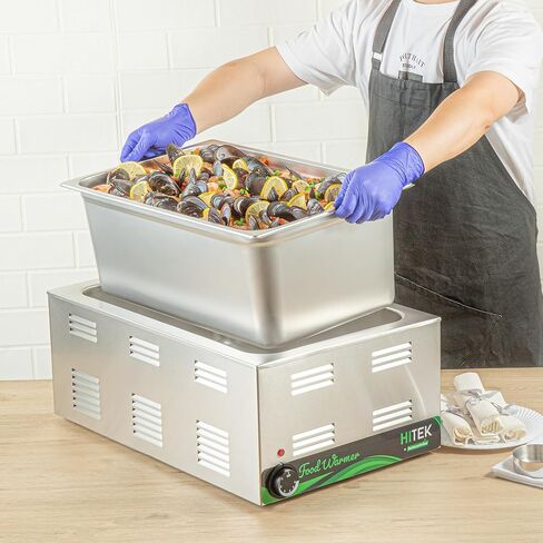 مقالي طاولة بخار بالحجم الكامل من Restaurantware-Kitchen Tek، 6 مقالي بخار مضادة للمربى - تباع الأغطية بشكل منفصل، عمق 8 بوصات، مقلاة فندق من الفولاذ المقاوم للصدأ مقاس 24، قابلة للتجميد، لمناسبات تقديم الطعام والحفلات in Saudi Arabia