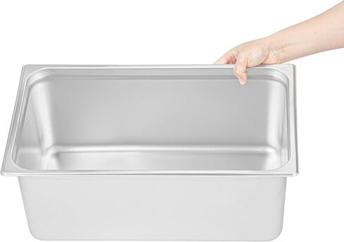 مقالي طاولة بخار بالحجم الكامل من Restaurantware-Kitchen Tek، 6 مقالي بخار مضادة للمربى - تباع الأغطية بشكل منفصل، عمق 8 بوصات، مقلاة فندق من الفولاذ المقاوم للصدأ مقاس 24، قابلة للتجميد، لمناسبات تقديم الطعام والحفلات in Saudi Arabia