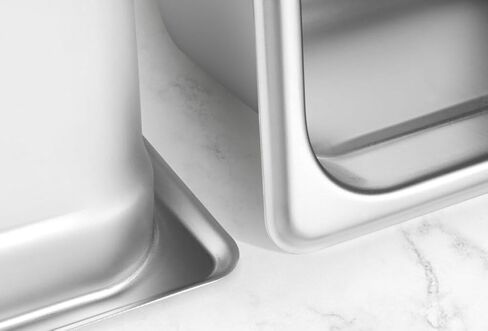 مقلاة طاولة بخار من الفولاذ المقاوم للصدأ مقاس 1/2 من New Star Foodservice، مقاس 12.8 × 10.5 × 2.5 بوصة، من الفولاذ المقاوم للصدأ 18/8، مقياس 24، معتمدة من NSF (مجموعة من 6) in Saudi Arabia
