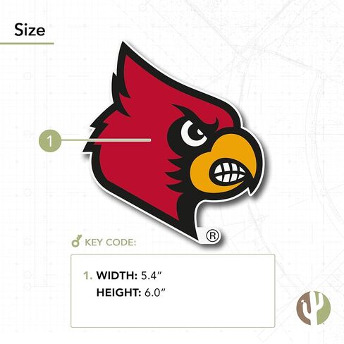 Desert Cactus University of Louisville Sticker U of L Cards Cardinals Vinyl Decal Laptop Water Bottle Car Scrapbook (IND 1) in Kuwait