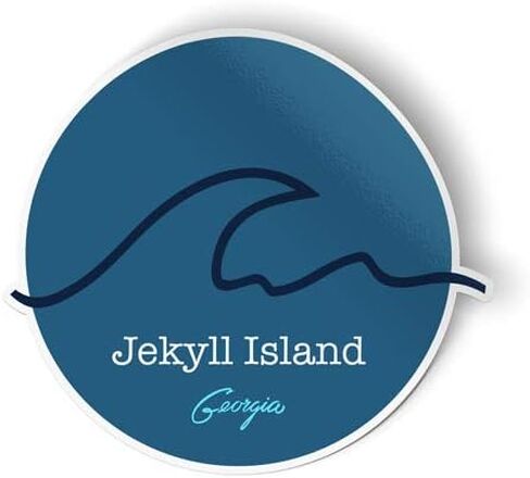 Squiddy Jekyll Island Georgia Wave - Vinyl Sticker Decal for Phone, Laptop, Water Bottle (2.5" high) in Saudi Arabia