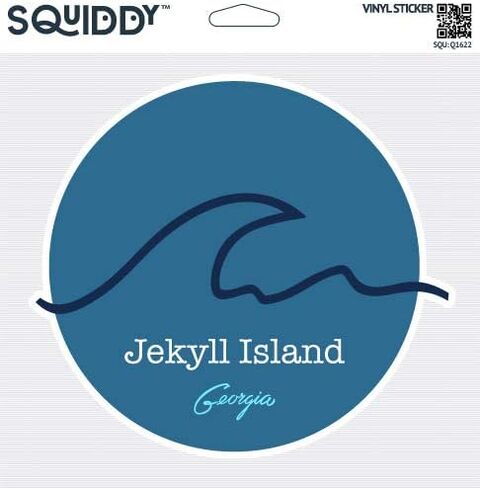 Squiddy Jekyll Island Georgia Wave - Vinyl Sticker Decal for Phone, Laptop, Water Bottle (2.5" high) in Saudi Arabia