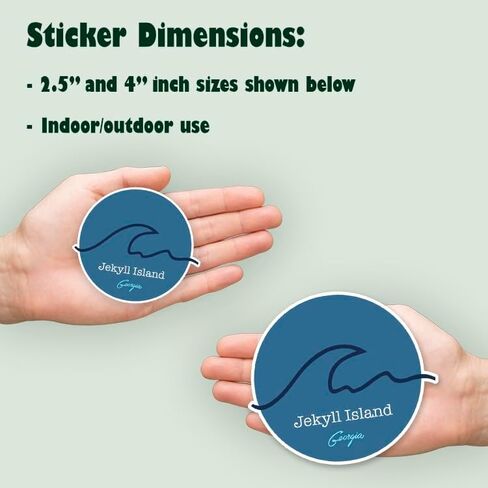 Squiddy Jekyll Island Georgia Wave - Vinyl Sticker Decal for Phone, Laptop, Water Bottle (2.5" high) in Saudi Arabia
