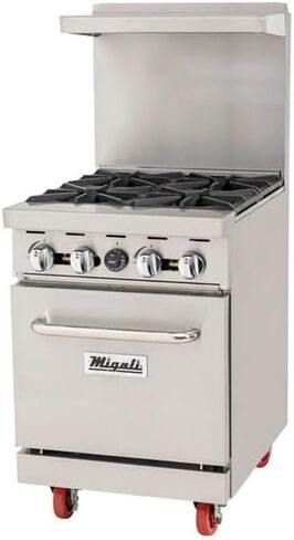 Migali C-RO4-NG 24" Natural Gas 4 Burner Range with Oven - 124,000 BTU, Stainless Steel in Kuwait