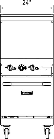 Dukers DCR24-GM 24″ Commercial Gas Oven Range with 24″ Griddle in Saudi Arabia