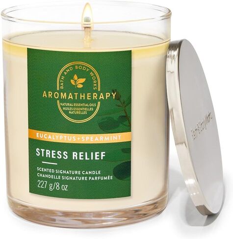 Bath and Body Works Eucalyptus Spearmint Single Wick Candle | 227 جم / 8 أونصة | شمعة بفتيل واحد| العطر الطازج in Saudi Arabia