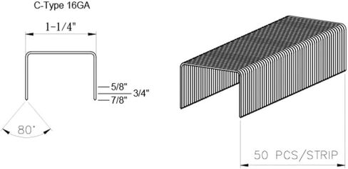 5/8" x 1-1/4" Crown C-Type Carton Closing Staples 2,000ct in Saudi Arabia