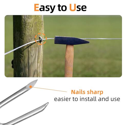 Wire Fencing Staples 200 pcs, Galvanized U Shaped Fasteners Nails for Wire Mesh Fencing Wood Fencing Barbwire Fence in Kuwait