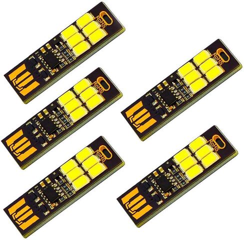 5Pcs 6-LED USB Portable Keychain Lamp with Touch Dimming 1W 3200K Outdoor Sensor Warm Light in Saudi Arabia