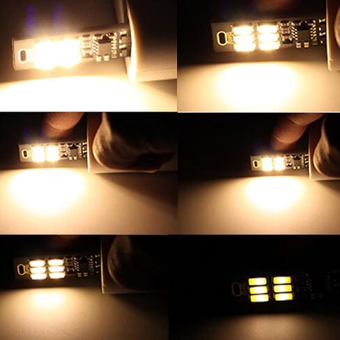 5Pcs 6-LED USB Portable Keychain Lamp with Touch Dimming 1W 3200K Outdoor Sensor Warm Light in Saudi Arabia