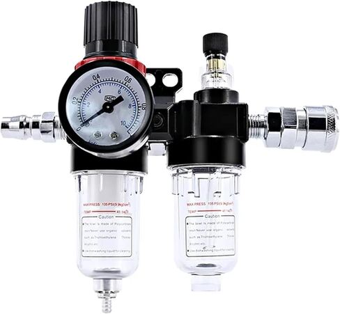 AFC2000 Filter for Compressor Oil Water Separator Regulator Trap Filter Airbrush G1/4 Air Pressure Reducing Valve(AFC w (PC8-02x2)) in Saudi Arabia