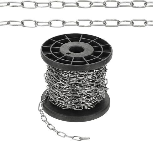 PATIKIL 100ft SUS304 Stainless Steel Chain, 1.5mm Metal Chain Link 30 Meter Small Light Duty for Home Outdoor Camping Hanging Pet Plant, Silver in Saudi Arabia