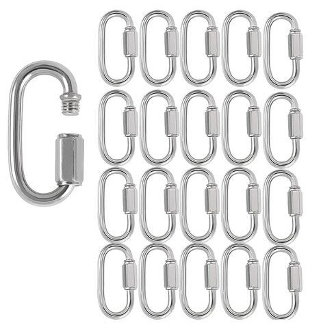 ZOENHOU 30 Pack Quick Links, 1/8 Inch Stainless Steel D Shape Locking Threaded Chain Connector Heavy Duty for DIY Accessories in Saudi Arabia