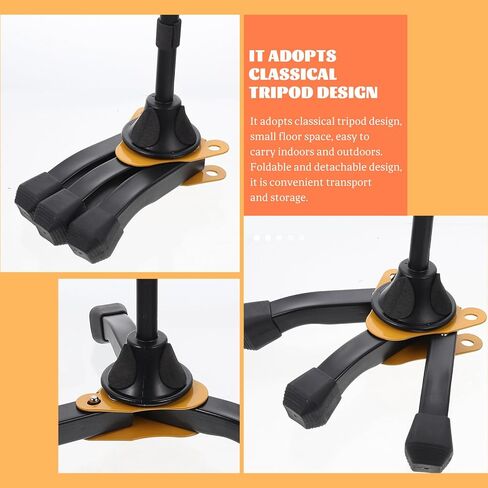 حامل فلوت كلارينيت قابل للطي مع قاعدة صفراء حامل فلوت موثوق به لآلات النفخ الخشبية وحامل ثلاثي القوائم المحمول وإكسسوارات الكلارينيت in Kuwait