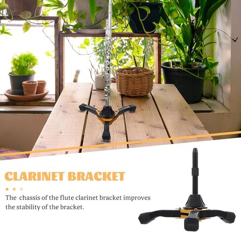 حامل فلوت كلارينيت قابل للطي مع قاعدة صفراء حامل فلوت موثوق به لآلات النفخ الخشبية وحامل ثلاثي القوائم المحمول وإكسسوارات الكلارينيت in Kuwait