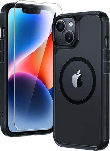 حافظة TAURI 5 في 1 لهاتف iPhone 15 Pro Max باللون الأسود، [حماية من السقوط من الدرجة العسكرية] حافظة هاتف رفيعة مقاومة للصدمات مقاس 6.7 بوصة in Kuwait