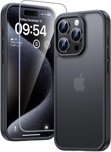 TAURI 5 in 1 for iPhone 15 Pro Max Case Black, [Military-Grade Drop Protection] Slim Shockproof Phone Lanyard Case 6.7 inch in Kuwait