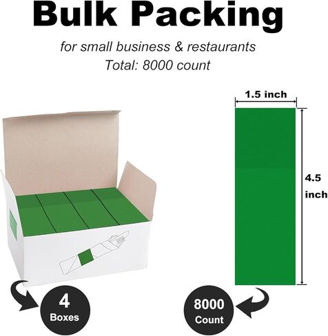 NATURALABEL Bulk Pack of 8,000, Self-Adhesive Napkin Bands for Small Business, Restaurants, Events - 4 Boxes, 2000 per Box (Green) in Kuwait