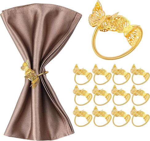 Gold Napkin Rings Set of 12 Metal Napkin Rings Holder for Cloth Napkins Table Bunny Napkin Rings for Easter Party Dinner Table Decoration in Kuwait