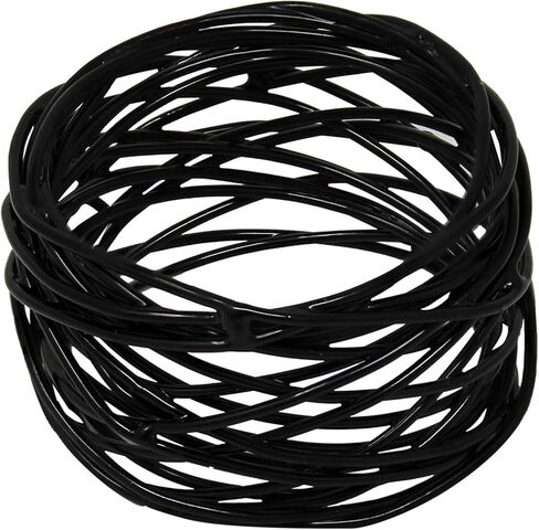 Kaizen Casa Handmade Decorations Black Napkin Rings Set of 12 Metal Mesh for Weddings Dinner Parties or Every Day Use (Black, 12) in Kuwait