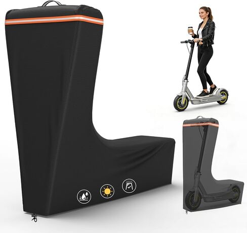 غطاء سكوتر كهربائي، غطاء سكوتر عالمي لجميع المواسم للدراجات الكهربائية 300 واط إلى 2000 واط، أغطية سكوتر خارجية مقاومة للماء والغبار، 54 × 28 × 52، أسود in Kuwait
