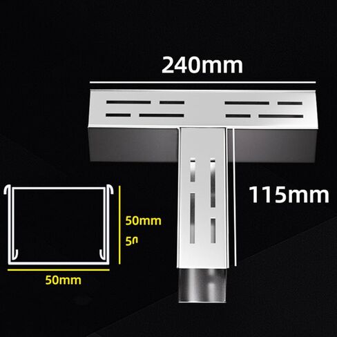 Stainless Steel Outdoor Drain Kit, Slim Grating Channels for Garden, Sidewalk, Parking, Bathroom & Patio, 24x11.5x5CM Shower Floor Drain Grate Diverter, Silver Finish in Saudi Arabia