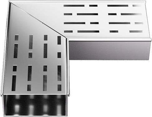 Stainless Steel Outdoor Drain Kit, Slim Grating Channels for Garden, Sidewalk, Parking, Bathroom & Patio, 24x11.5x5CM Shower Floor Drain Grate Diverter, Silver Finish in Kuwait