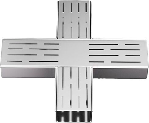 Stainless Steel Outdoor Drain Kit, Slim Grating Channels for Garden, Sidewalk, Parking, Bathroom & Patio, 24x11.5x5CM Shower Floor Drain Grate Diverter, Silver Finish in Saudi Arabia