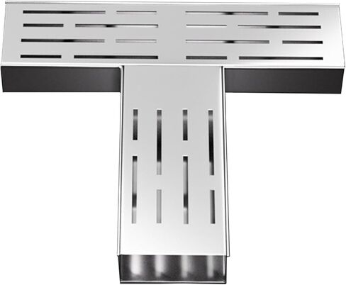 Stainless Steel Outdoor Drain Kit, Slim Grating Channels for Garden, Sidewalk, Parking, Bathroom & Patio, 24x11.5x5CM Shower Floor Drain Grate Diverter, Silver Finish in Saudi Arabia