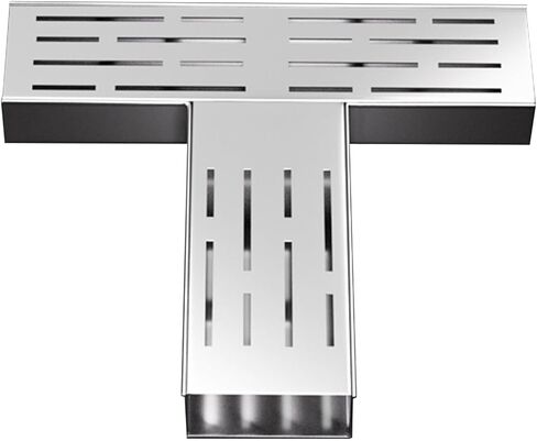 Stainless Steel Outdoor Drain Kit, Slim Grating Channels for Garden, Sidewalk, Parking, Bathroom & Patio, 24x11.5x5CM Shower Floor Drain Grate Diverter, Silver Finish in Saudi Arabia