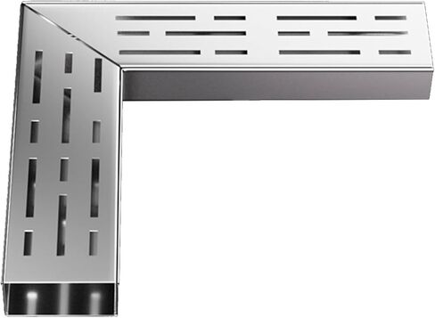 Stainless Steel Outdoor Drain Kit, Slim Grating Channels for Garden, Sidewalk, Parking, Bathroom & Patio, 24x11.5x5CM Shower Floor Drain Grate Diverter, Silver Finish in Saudi Arabia