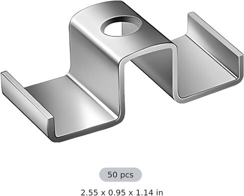 50 Pcs Saddle Clips for Grating, Galvanized Carbon Steel, 2.55 X 0.95 X 1.14 in, for 3/4 to 2-5/16 Grating in Saudi Arabia