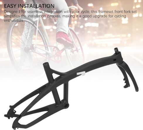 T800 Front Fork Lightweight Cycle Frameset, 20 Inch Disc Brake Frameset, Enhanced Vibration Absorption Frame with Durable Build, Ideal for Road & Mountain Bike Upgrade in Kuwait