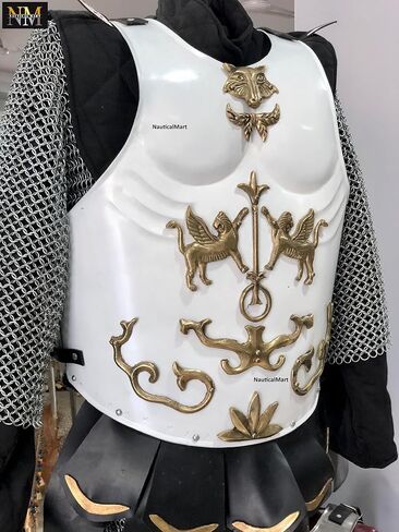 NauticalMart Medieval Roman Cuirass Greek Muscle Armor White LARP Knight Armor Halloween Costume in Saudi Arabia