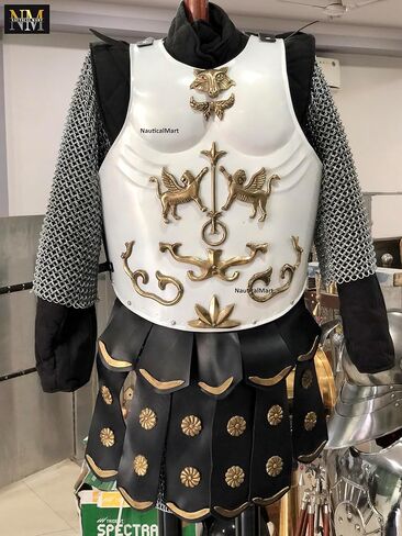 NauticalMart Medieval Roman Cuirass Greek Muscle Armor White LARP Knight Armor Halloween Costume in Saudi Arabia