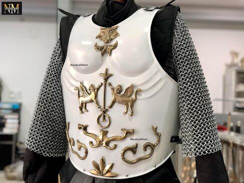 NauticalMart Medieval Roman Cuirass Greek Muscle Armor White LARP Knight Armor Halloween Costume in Saudi Arabia