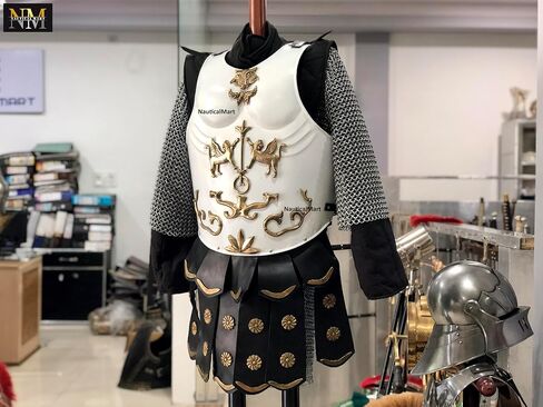 NauticalMart Medieval Roman Cuirass Greek Muscle Armor White LARP Knight Armor Halloween Costume in Saudi Arabia