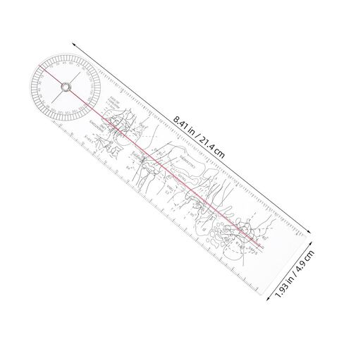 Mikinona Clear Plastic Goniometer - 360 Degree Transparent Orthopedic Angle Measuring Ruler - Knee Degree Measurement for Physical Therapy Occupational Use Students & Athletes in Saudi Arabia